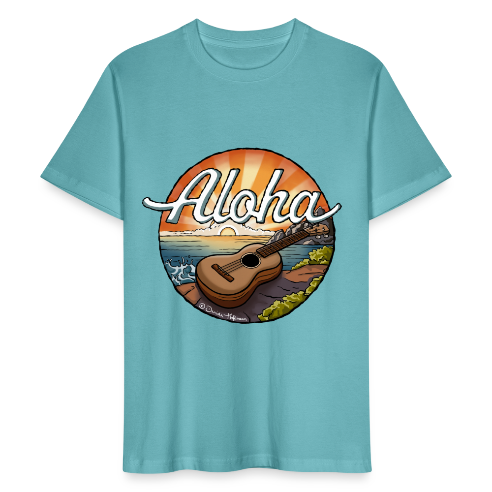 Ukulele T-Shirt Unisex - "Aloha" - Pastelltürkis