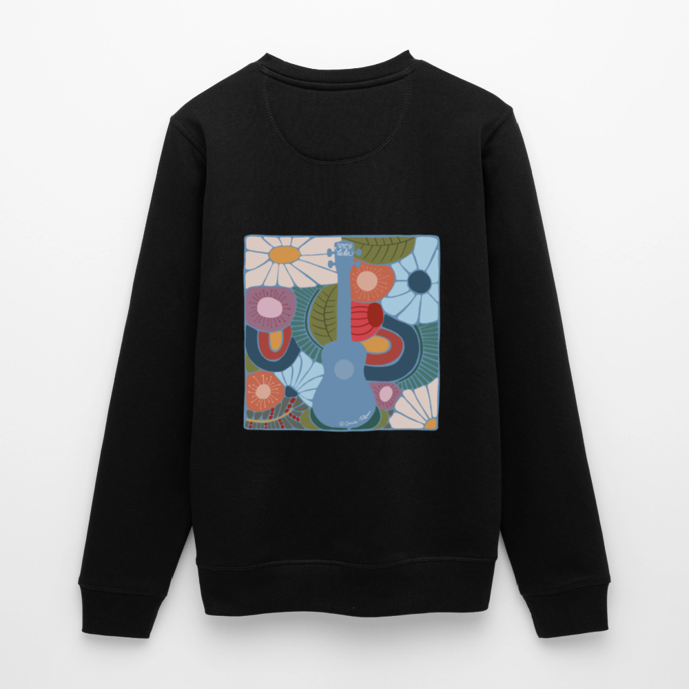 Ukulele-Sweatshirt - "Modern Flowers" - Schwarz