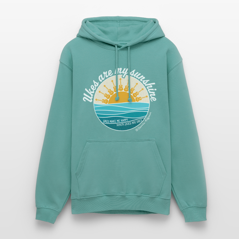 Ukulele Unisex Hoodie - "Ukes are my sunshine" - blue edition - Pastelltürkis