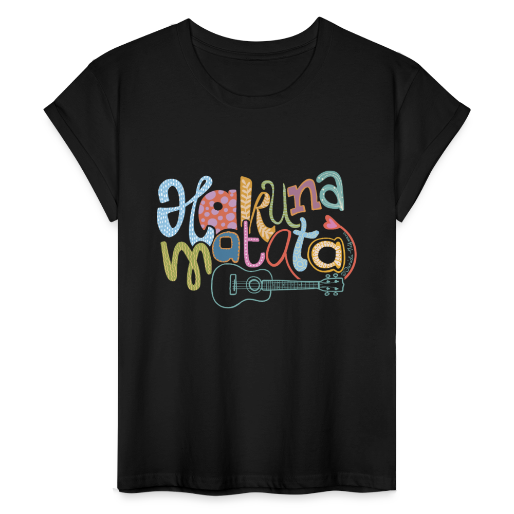 Ukulele Damen T-Shirt - "Hakuna Matata" - Schwarz