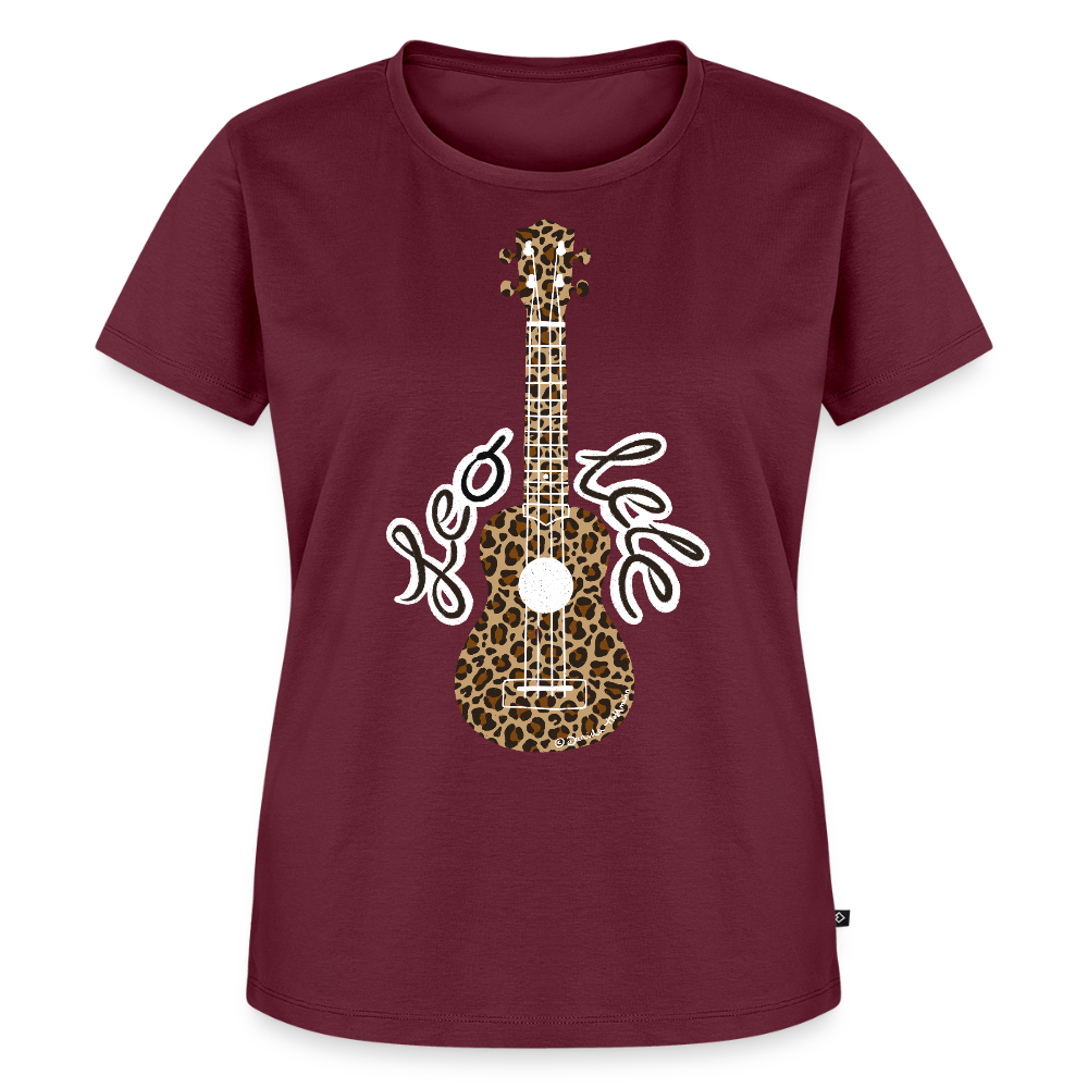 Damen Premium T-Shirt - "Leo-lele" - Burgunderrot