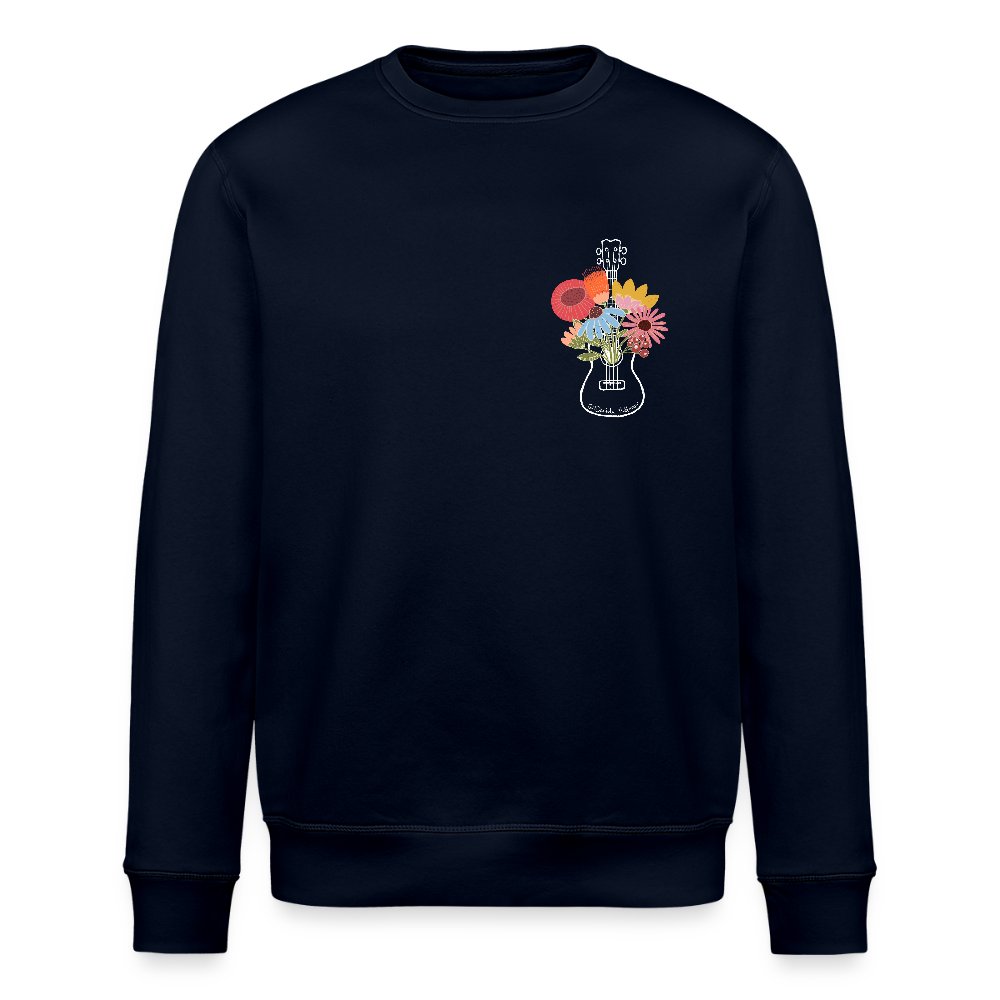 Ukulele-Sweatshirt - "Flower Power" - Navy