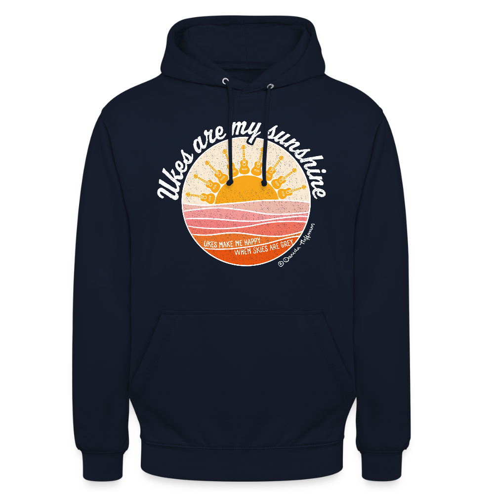 Ukulele Unisex Hoodie - "Ukes are my sunshine" - Navy
