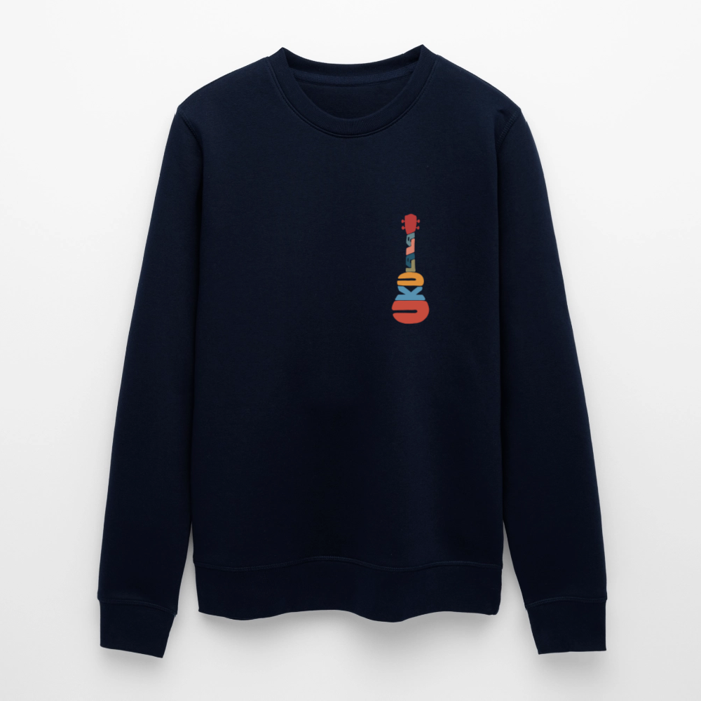 Ukulele-Sweatshirt - "Modern Flowers" - Navy