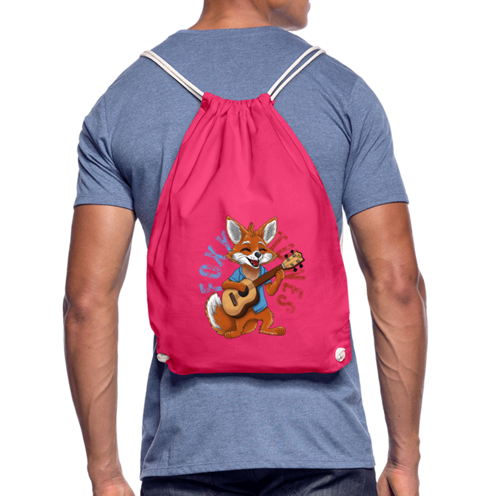 Ukulele Turnbeutel - Ukulele-Fuchs - handgezeichnetes Design - Fuchsia