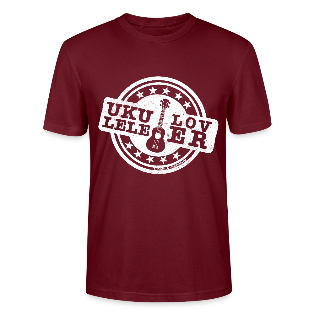 Unisex Ukulele-T-Shirt - "Let your music take flight" - Burgunderrot