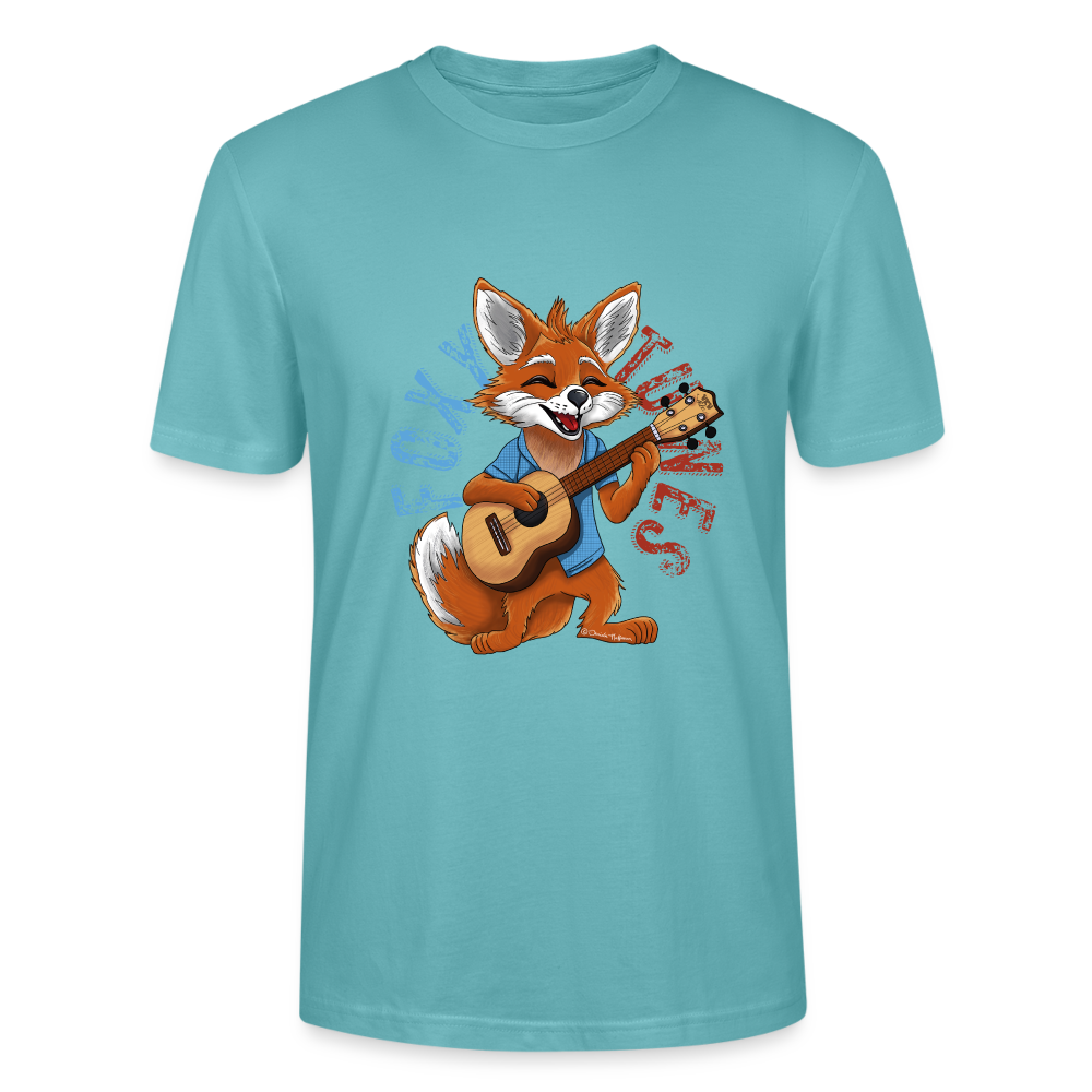 Ukulele T-Shirt Unisex - "Foxy Tunes" - Pastelltürkis