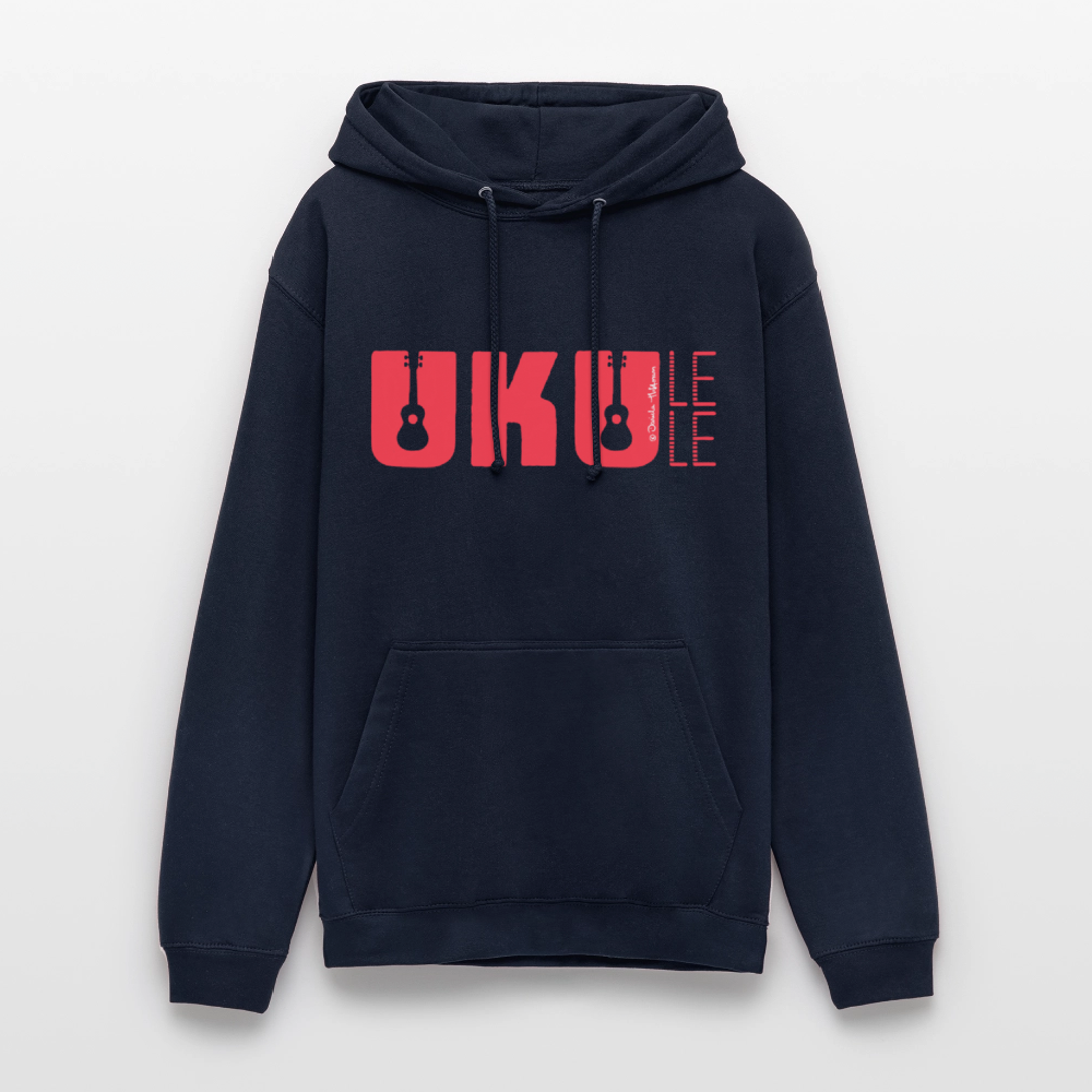 Ukulele Unisex Hoodie - "UKULELE" - Navy
