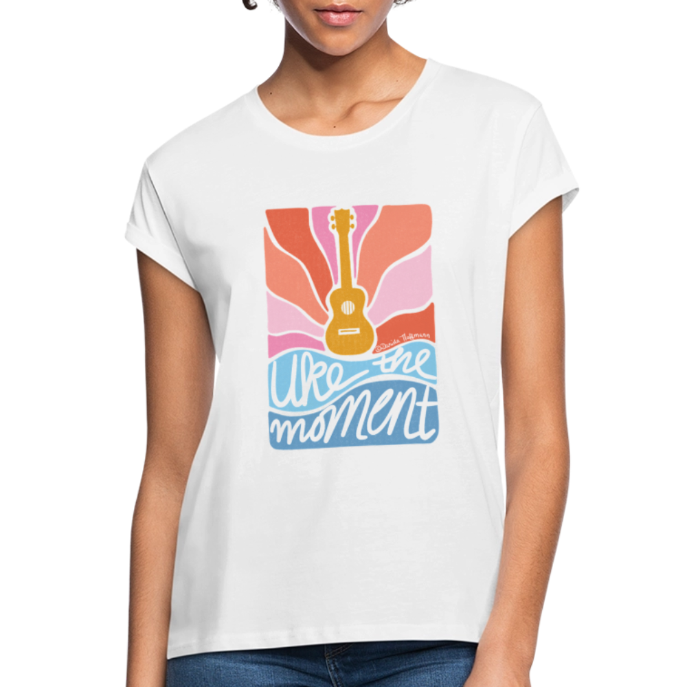 Ukulele Damen T-Shirt - "Uke the moment" - Weiß