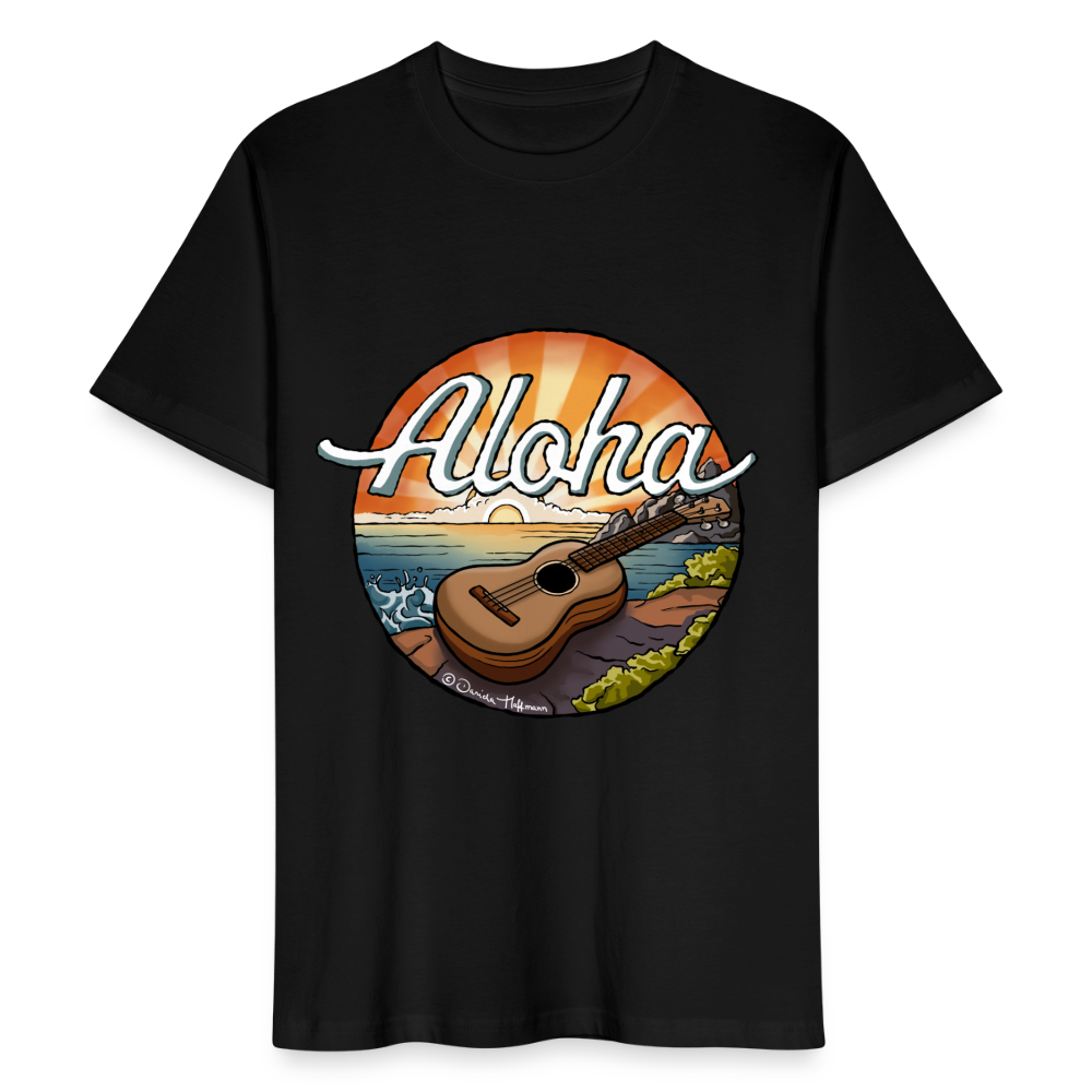 Ukulele T-Shirt Unisex - "Aloha" - Schwarz