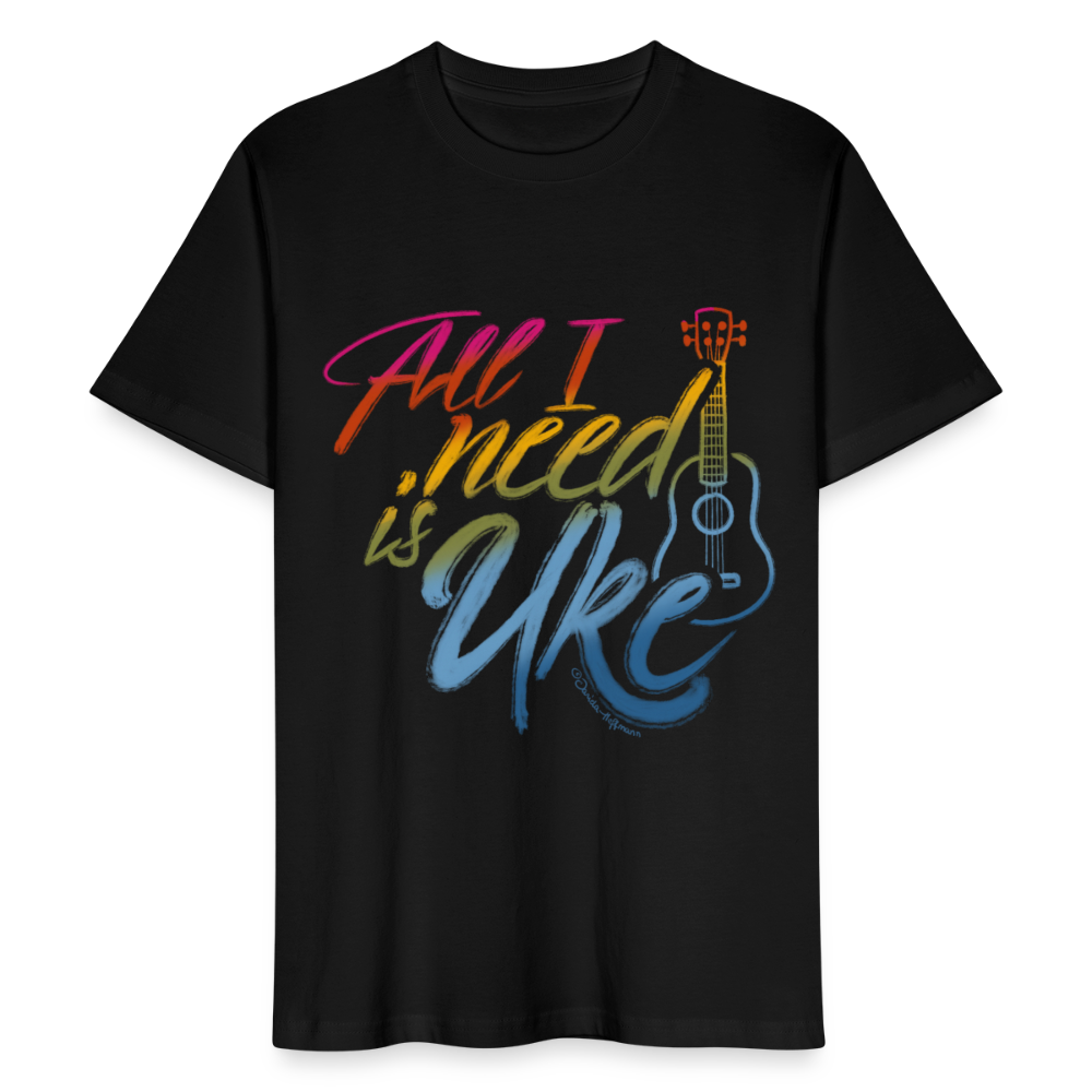 Ukulele T-Shirt Unisex - "All I need is Uke" - Schwarz