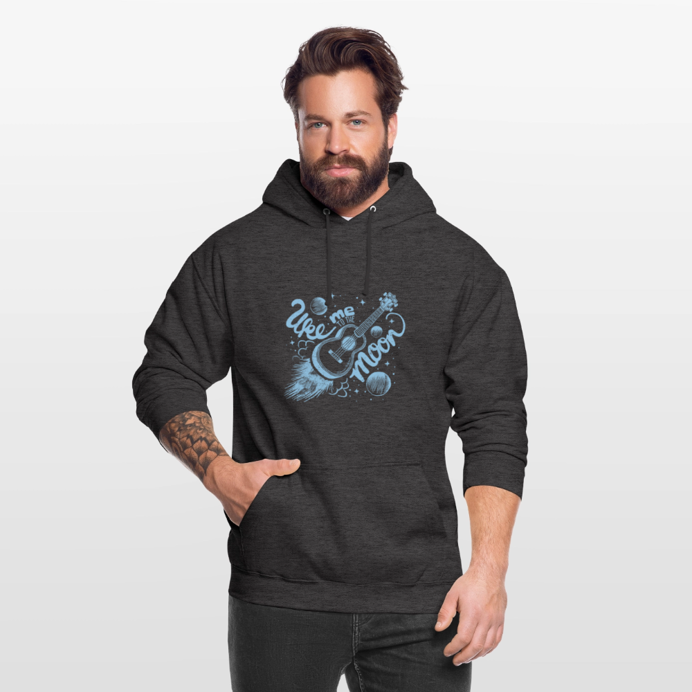 Ukulele Unisex Hoodie - "Uke me to the moon" - Anthrazit