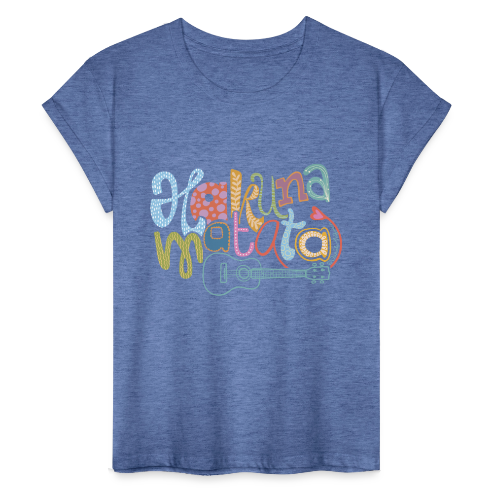 Ukulele Damen T-Shirt - "Hakuna Matata" - Denim meliert