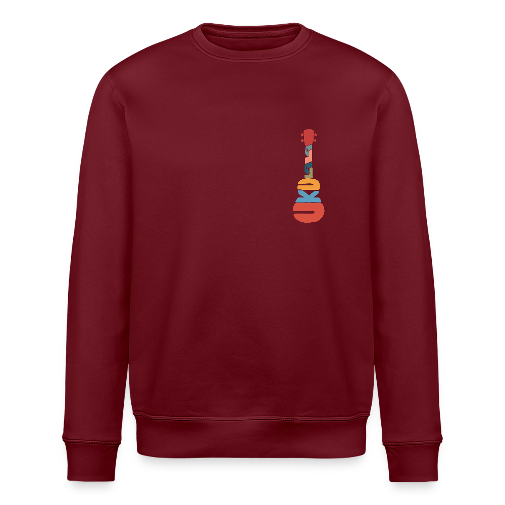Ukulele-Sweatshirt - "Modern Flowers" - Burgunderrot