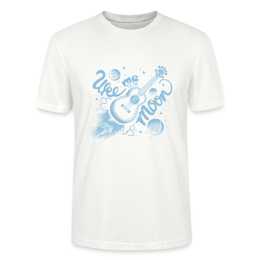 Ukulele T-Shirt Unisex - "Uke me to the moon" - Weiß