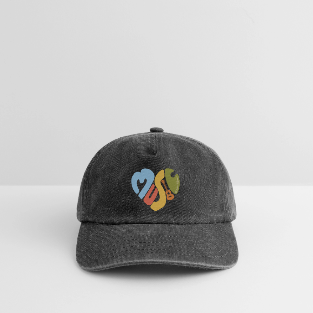 Vintage Cap - "Music Love" - Vintage Schwarz
