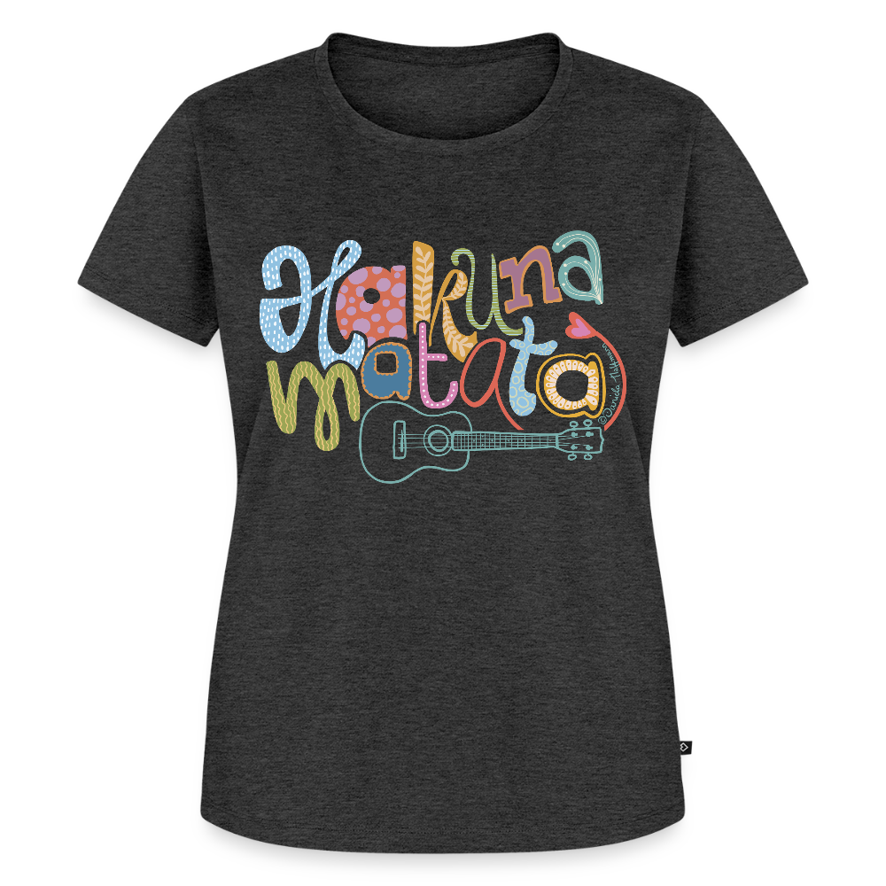 Damen Premium T-Shirt - "Hakuna Matata" - Anthrazit meliert