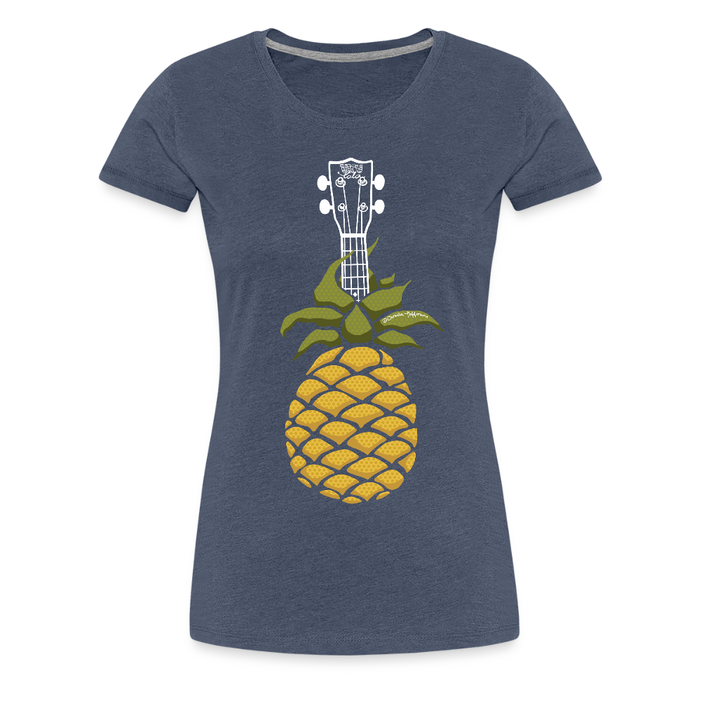Damen Premium T-Shirt - "Pineapple Jam" - Blau meliert