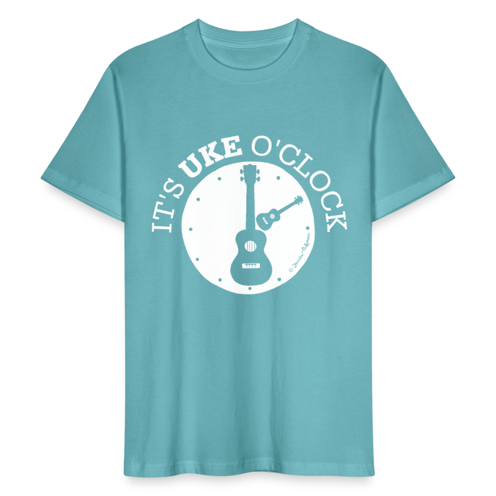 Unisex Ukulele-T-Shirt - "It's UKE o'clock" - Pastelltürkis