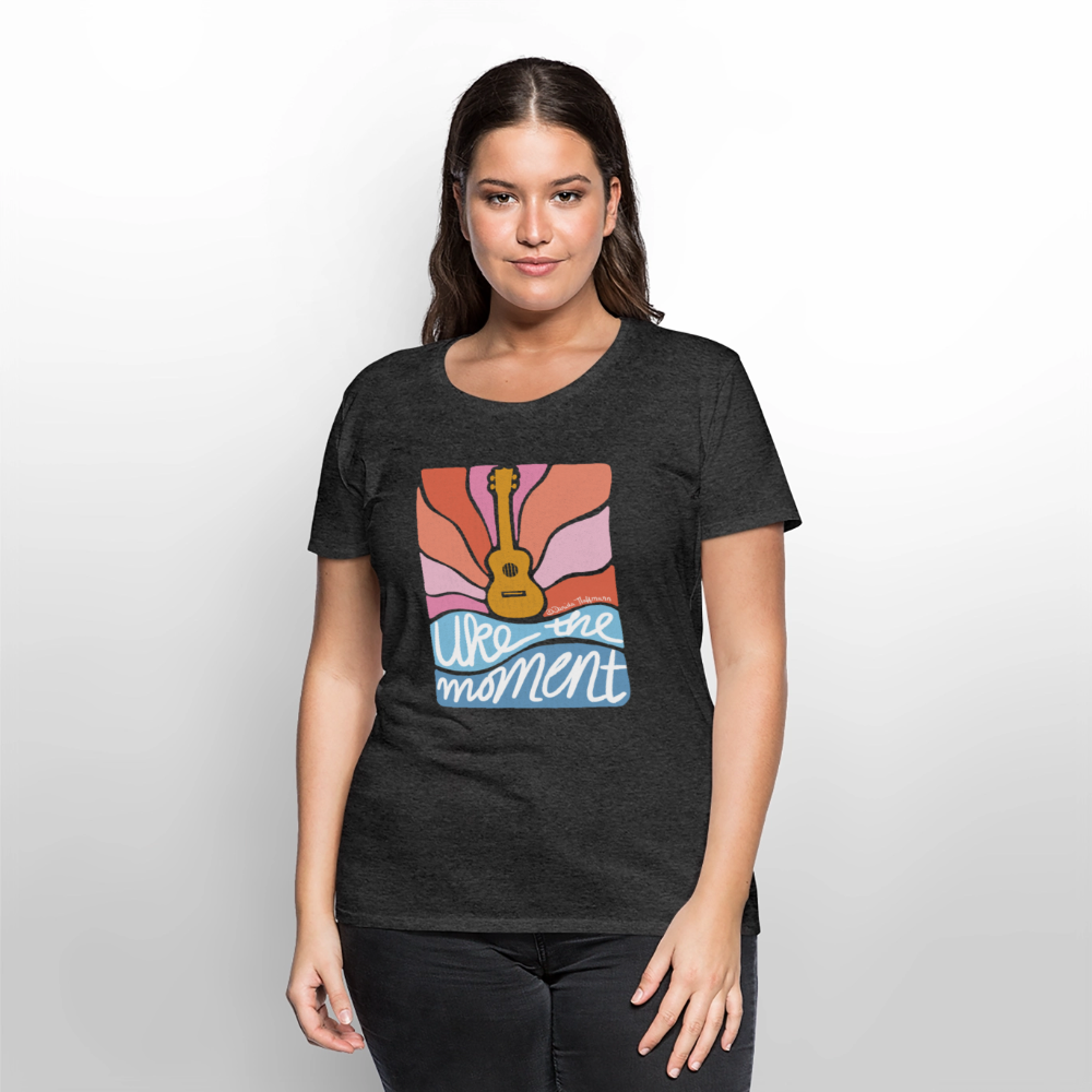 Damen Premium T-Shirt - "Uke the moment" - Anthrazit meliert
