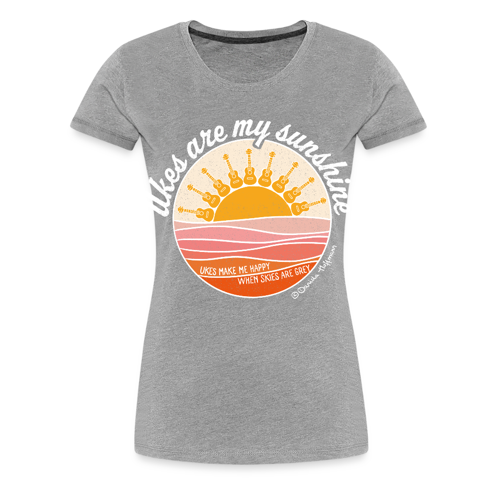 Damen Premium T-Shirt - "Ukes are my sunshine" - Grau meliert