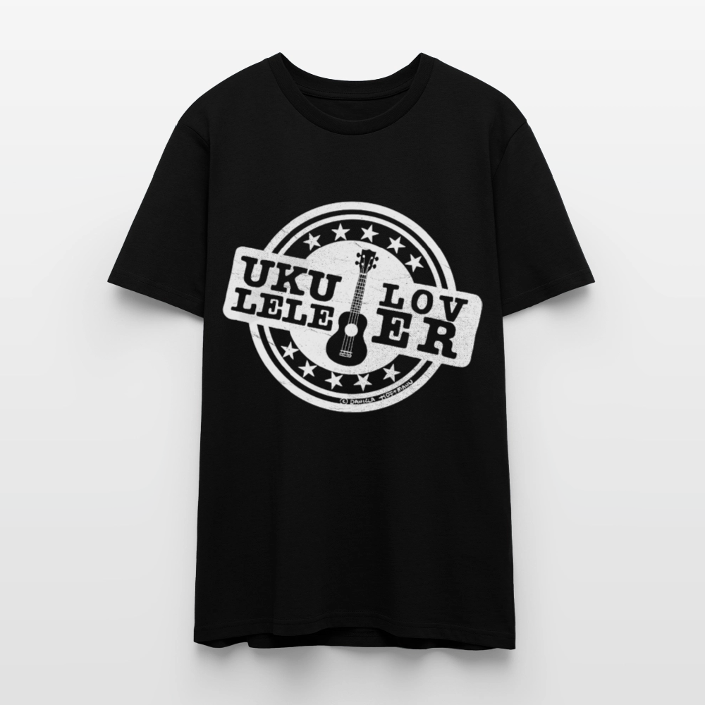 Unisex Ukulele-T-Shirt - "Let your music take flight" - Schwarz