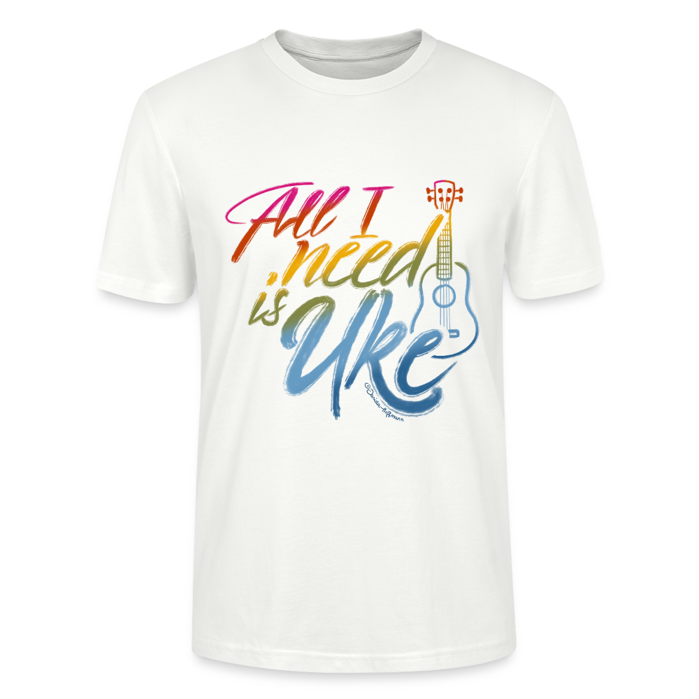 Ukulele T-Shirt Unisex - "All I need is Uke" - Weiß