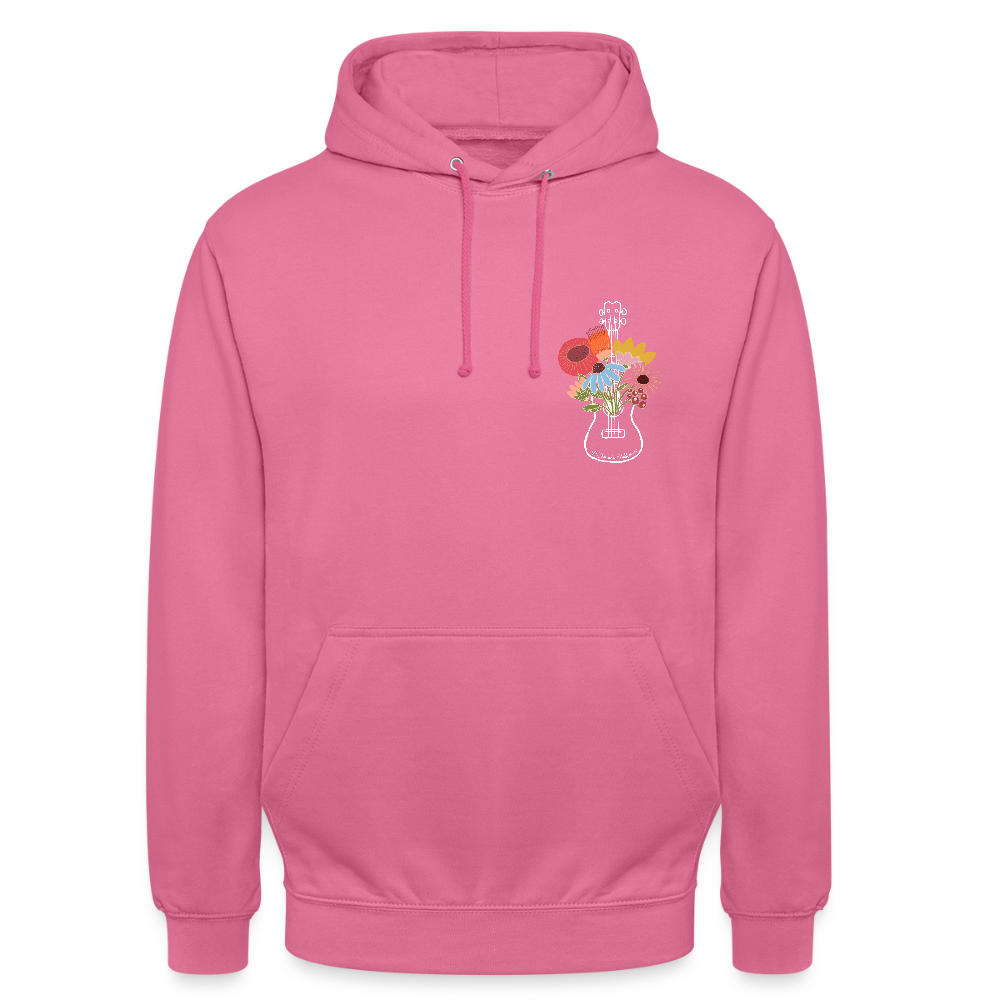 Ukulele Unisex Hoodie - "Flower Power" - Pink