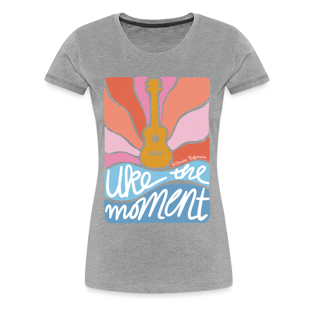Damen Premium T-Shirt - "Uke the moment" - Grau meliert