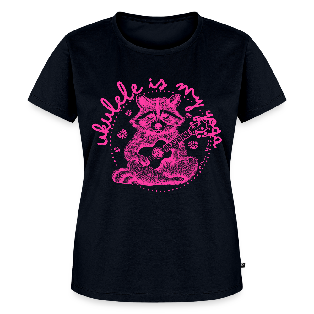 Damen Premium T-Shirt - "Ukulele is my yoga" - Navy