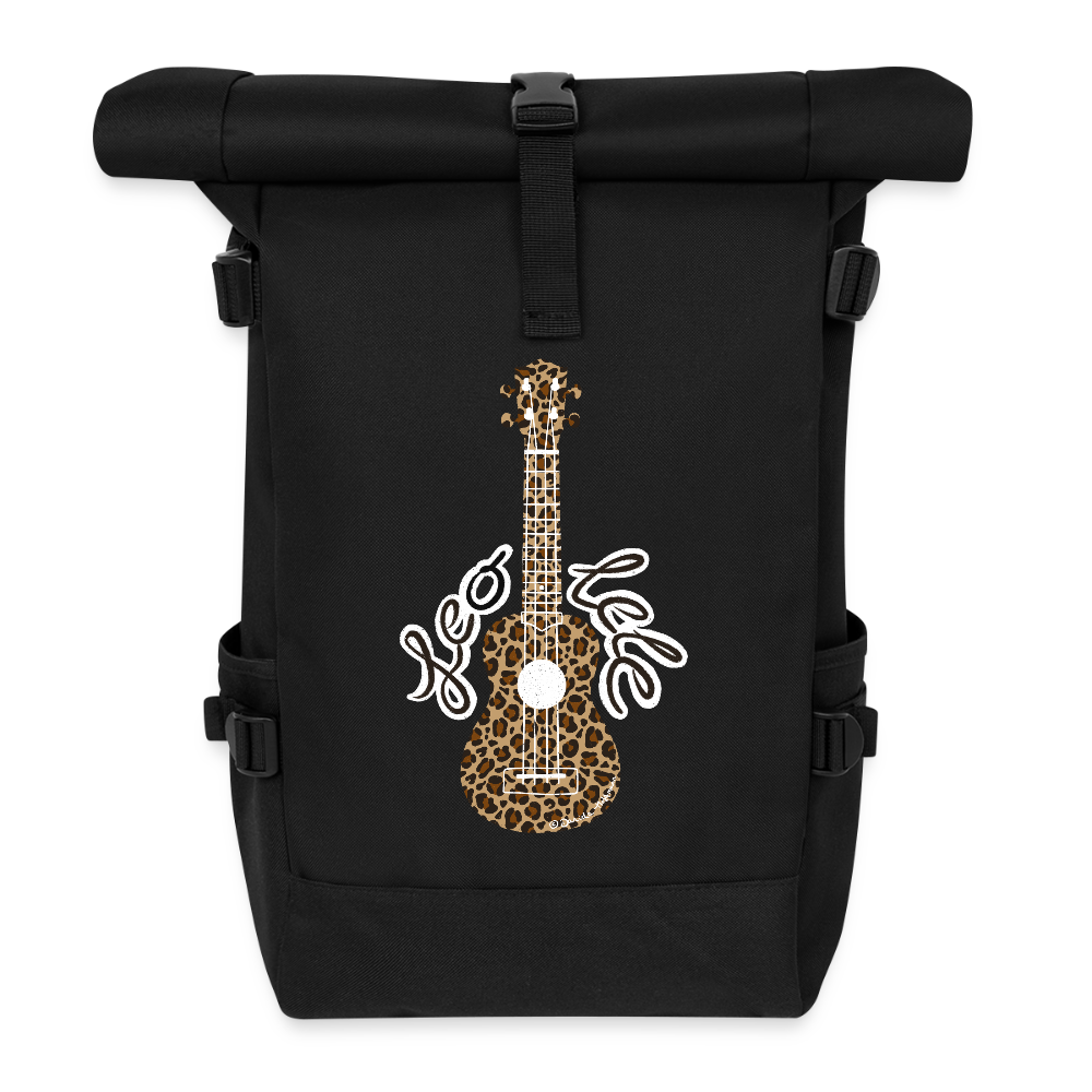 Ukulele Rolltop Rucksack "Leo-lele" - Schwarz