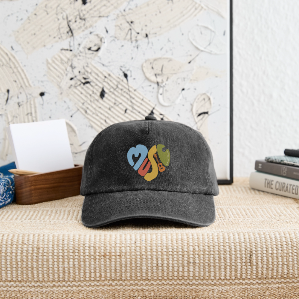 Vintage Cap - "Music Love" - Vintage Schwarz