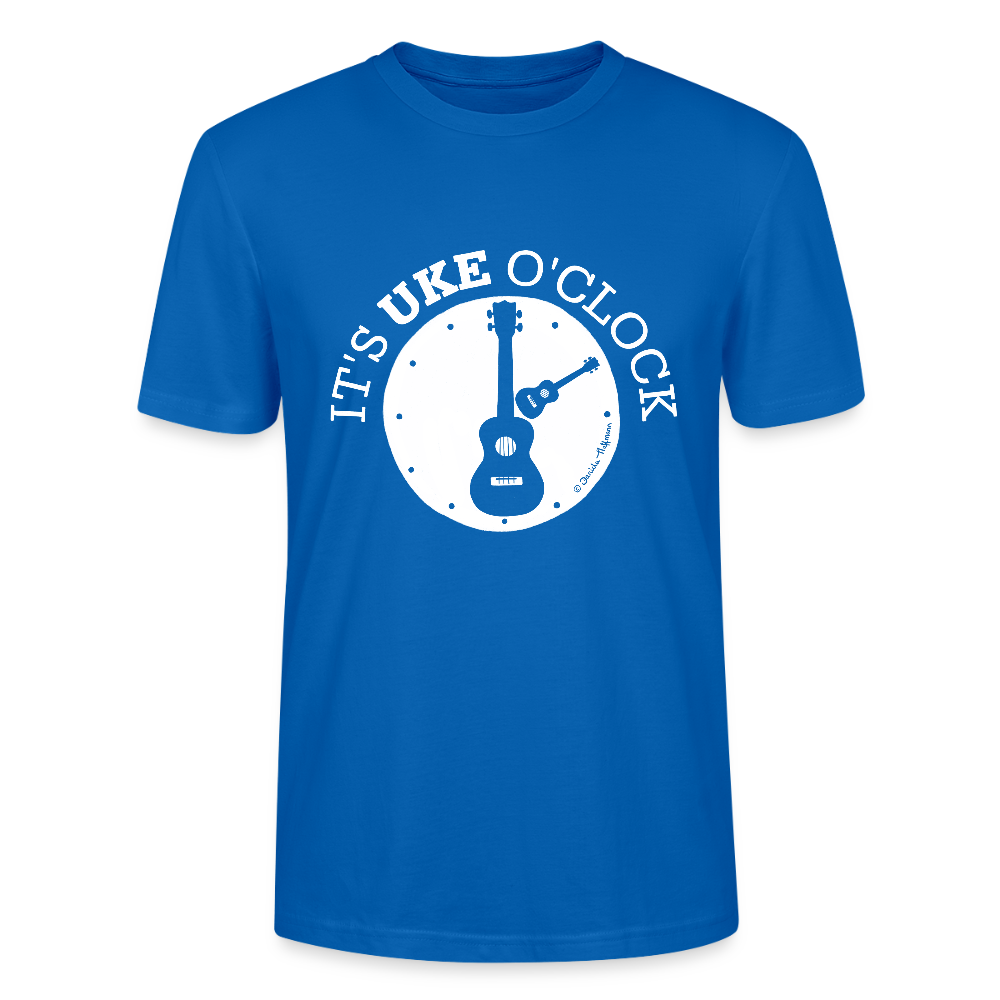 Unisex Ukulele-T-Shirt - "It's UKE o'clock" - Pfauenblau