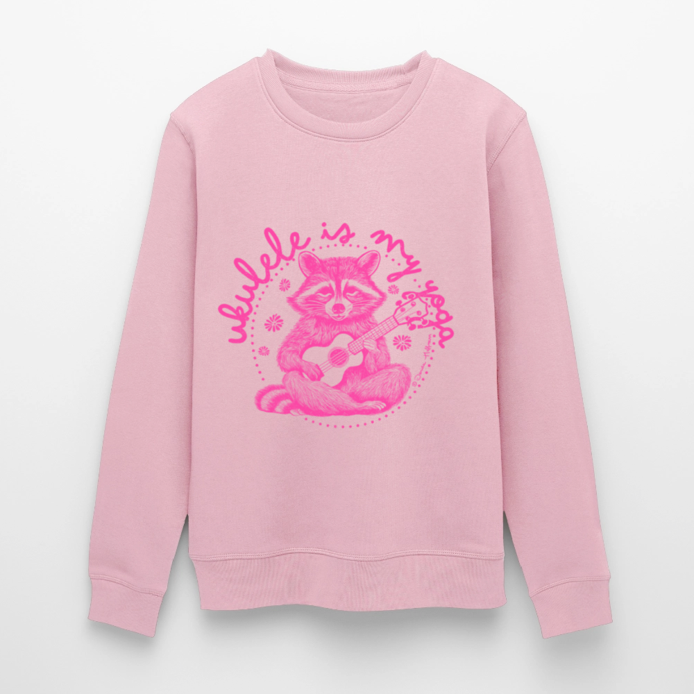 Ukulele-Sweatshirt - "Ukulele is my yoga" - Hellrosa