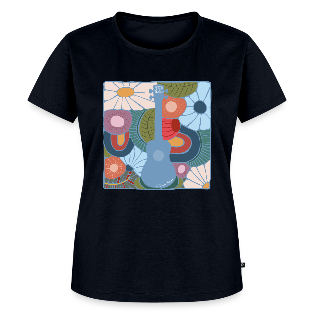 Damen Premium T-Shirt - "Modern Flowers" - Navy