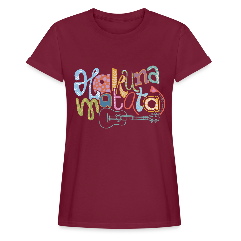 Ukulele Damen T-Shirt - "Hakuna Matata" - Bordeaux