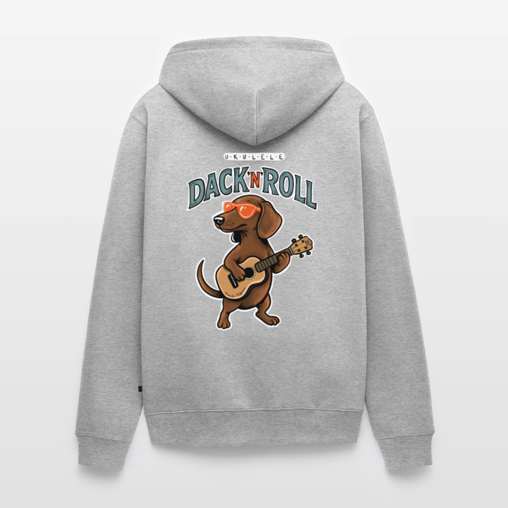 Premium Kapuzenjacke "Dack'n'Roll" - Grau meliert