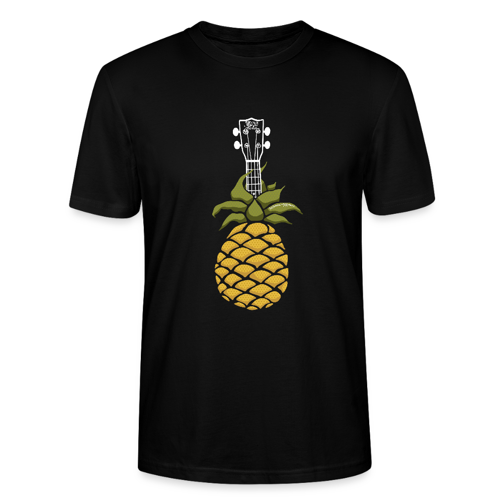 Unisex Ukulele-T-Shirt - "Pinapple Jam" - Schwarz