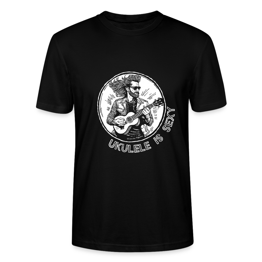 Ukulele T-Shirt Unisex - "Ukulele is sexy" - Schwarz