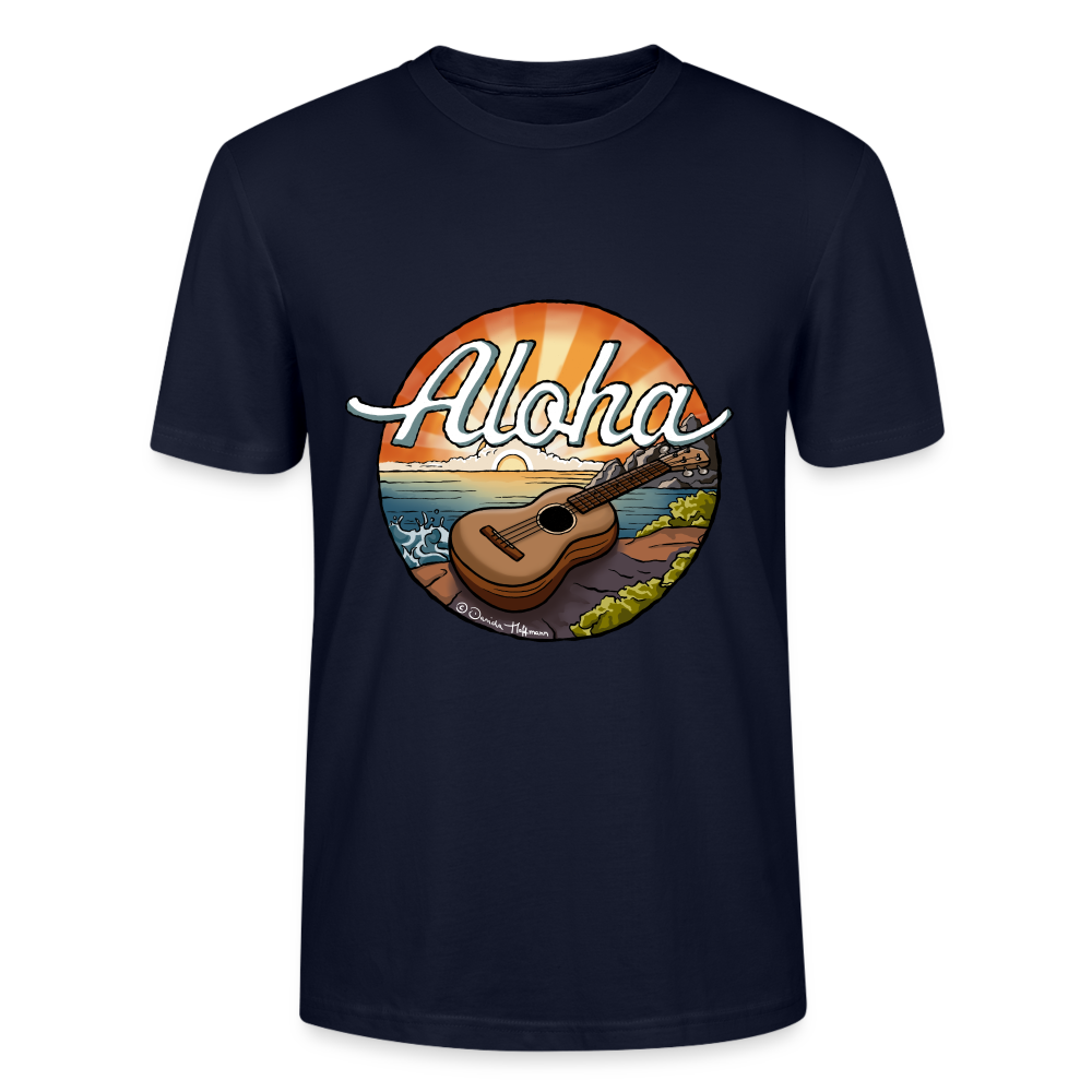 Ukulele T-Shirt Unisex - "Aloha" - Navy