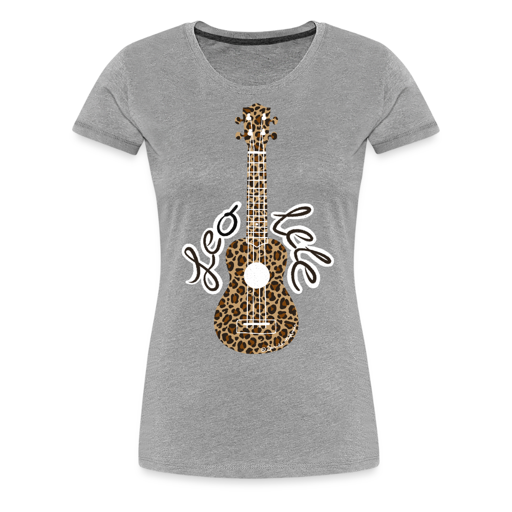 Damen Premium T-Shirt - "Leo-lele" - Grau meliert