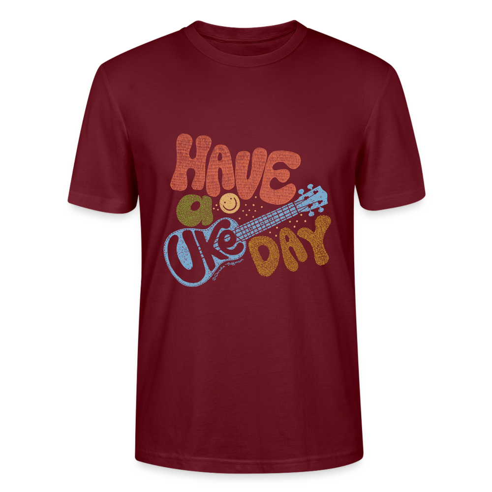 Ukulele T-Shirt Unisex - "Have a Uke Day" - Burgunderrot