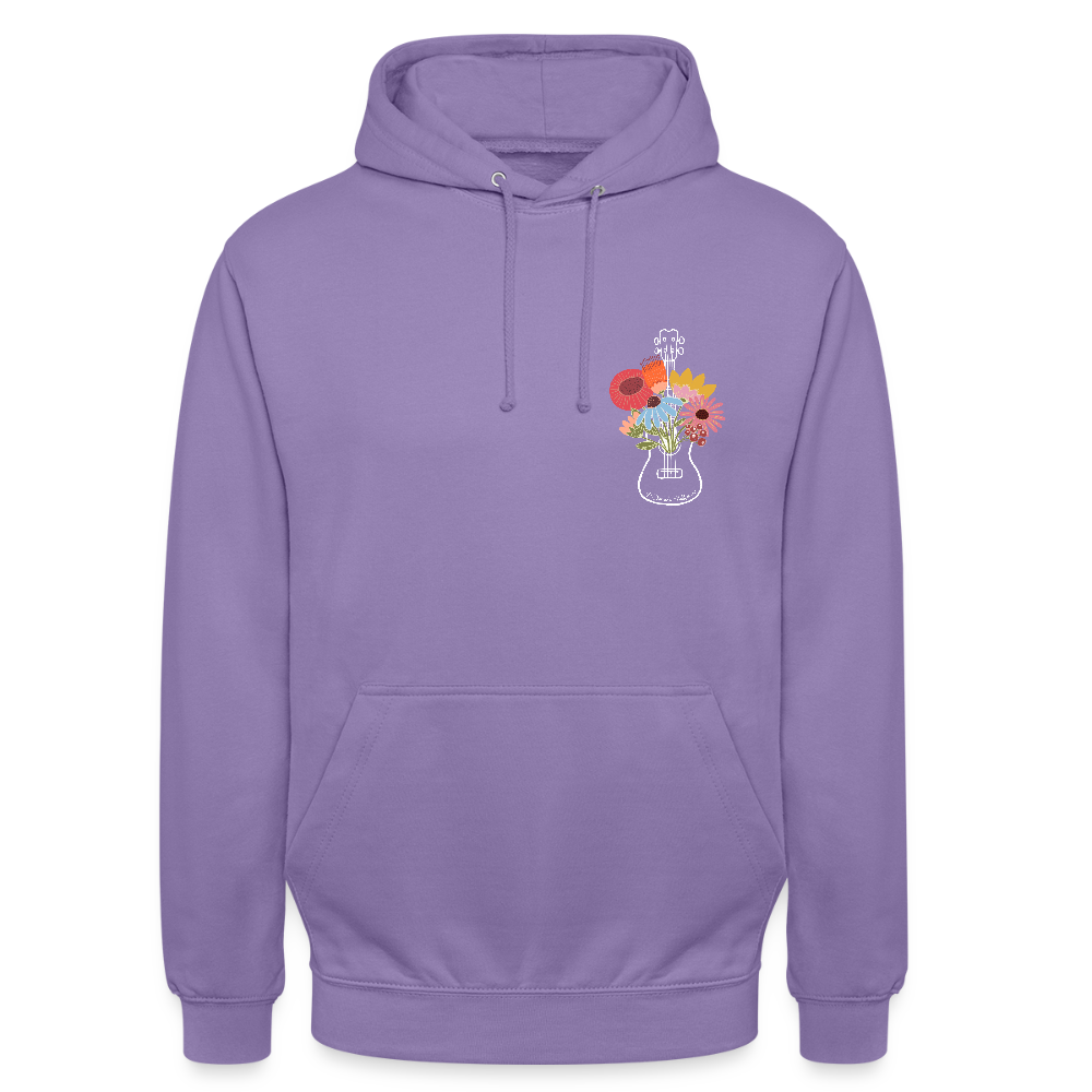 Ukulele Unisex Hoodie - "Flower Power" - Lavendel