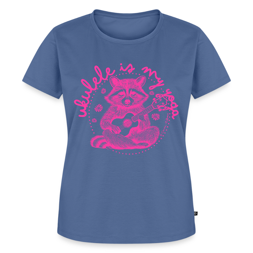 Damen Premium T-Shirt - "Ukulele is my yoga" - Taubenblau