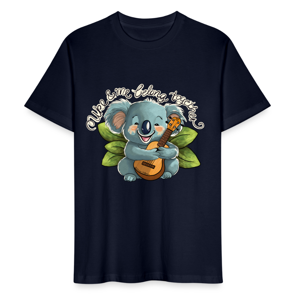 Ukulele T-Shirt Unisex - Uke & me belong together - handgezeichnetes Design - NEU - Navy
