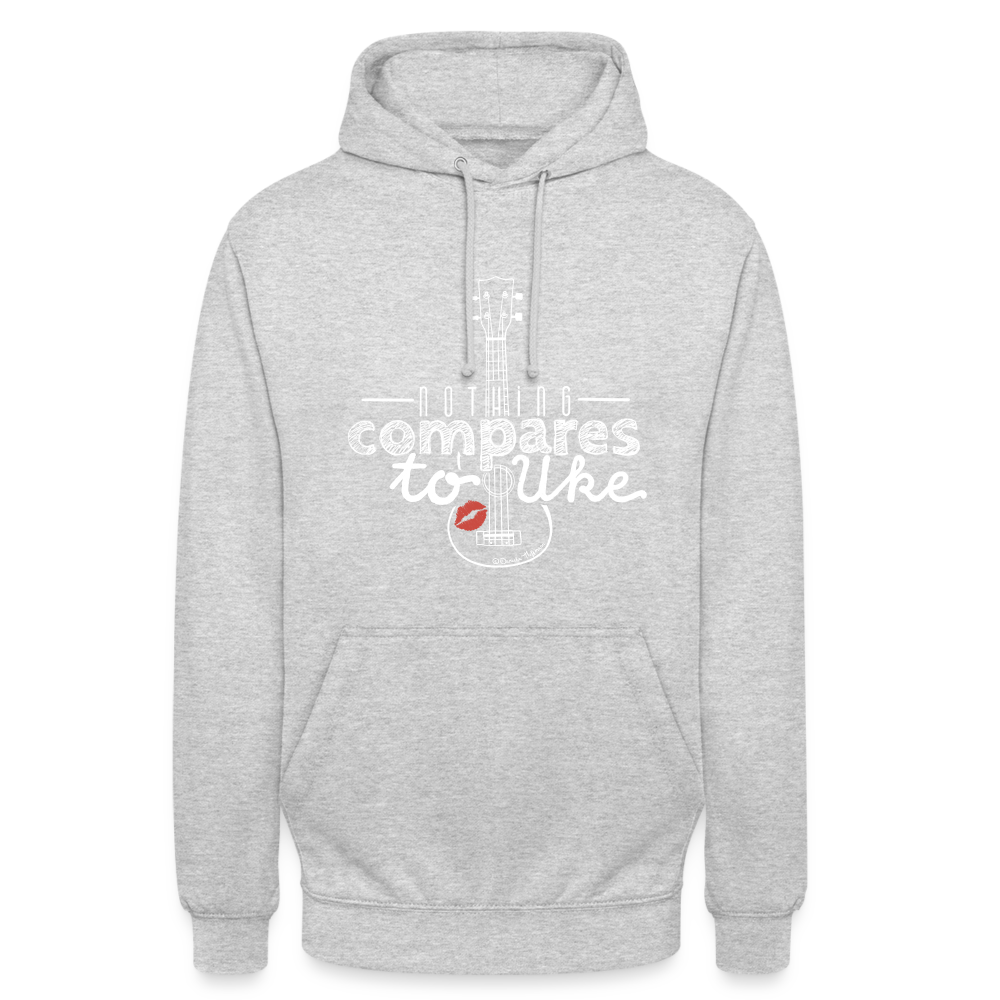 Ukulele Unisex Hoodie - "Nothing compares to Uke" - Hellgrau meliert