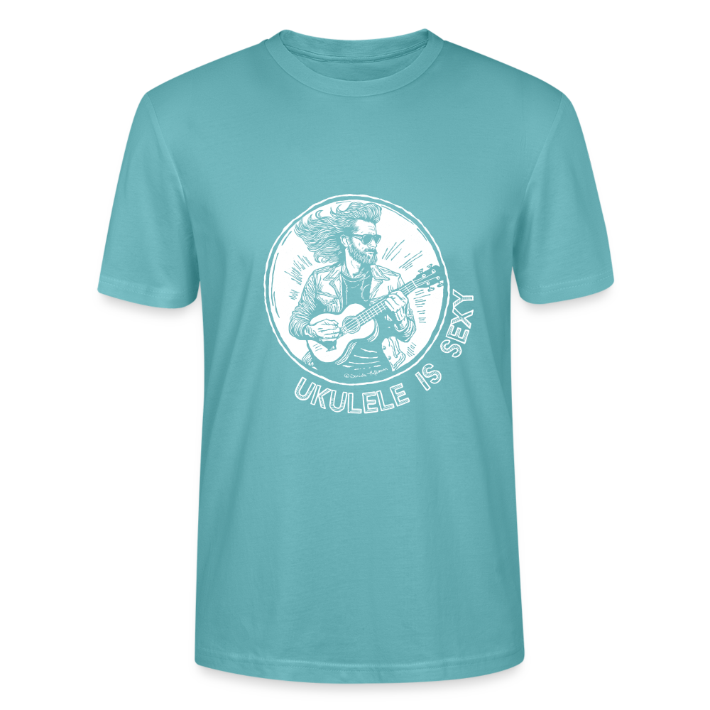 Ukulele T-Shirt Unisex - "Ukulele is sexy" - Pastelltürkis