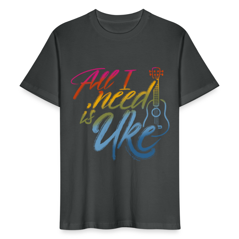 Ukulele T-Shirt Unisex - "All I need is Uke" - Anthrazit