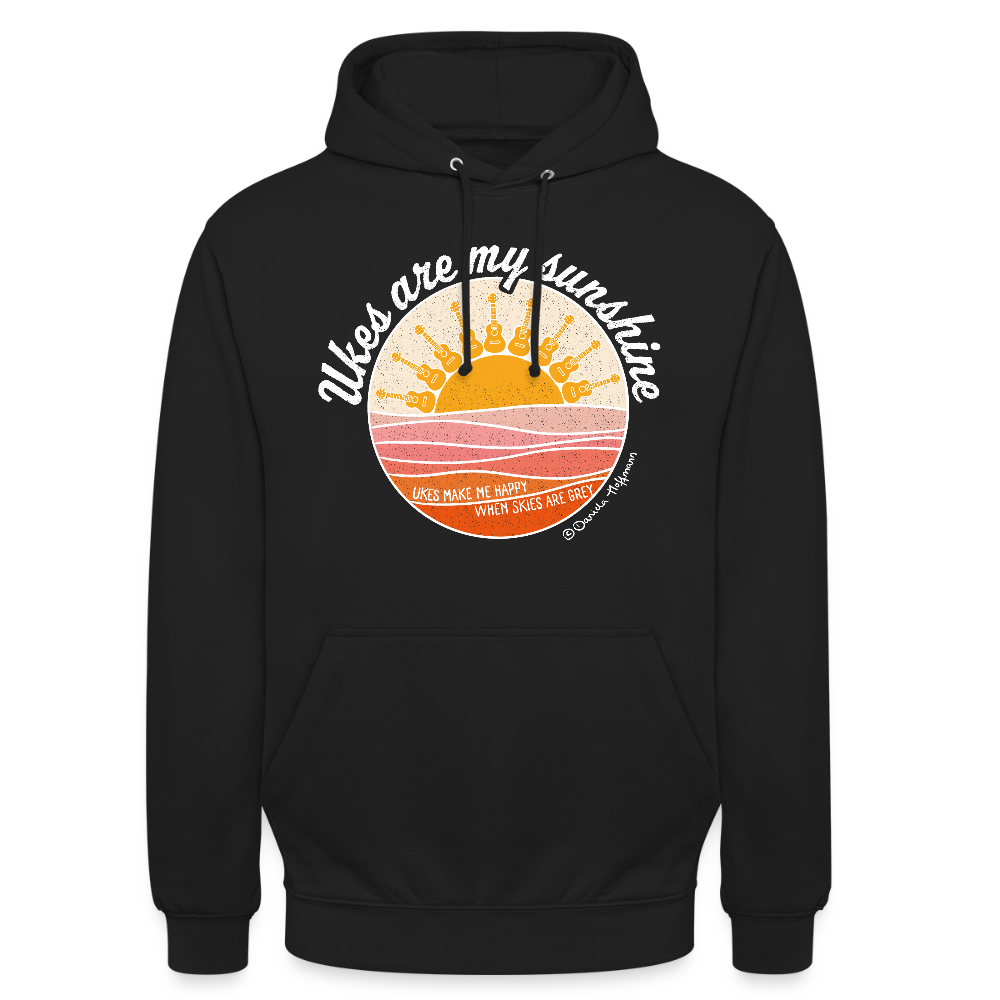 Ukulele Unisex Hoodie - "Ukes are my sunshine" - Schwarz