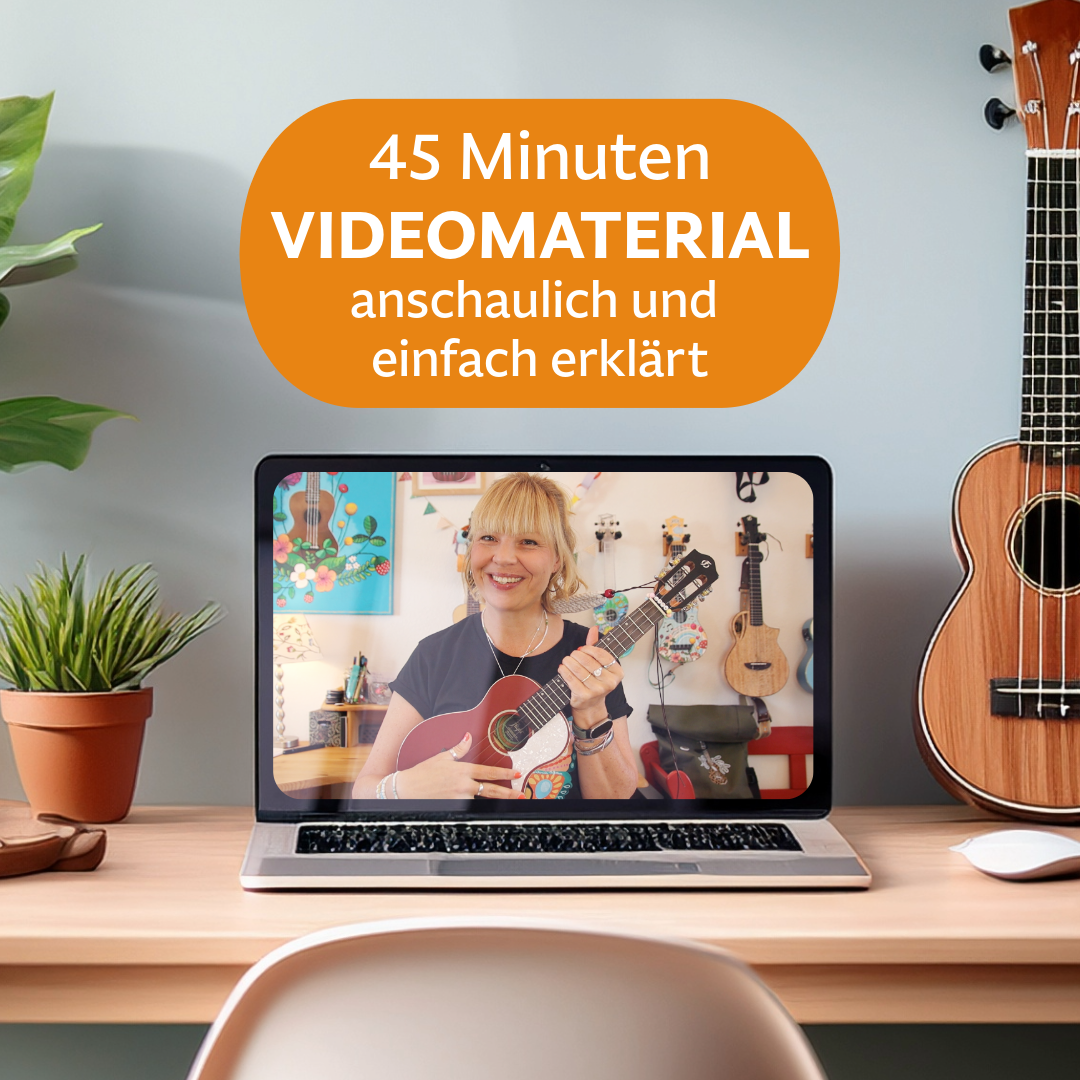 KURS#01: Lerne in 45 Minuten deine ersten 3 Lieder auf der Ukulele - mit Video!